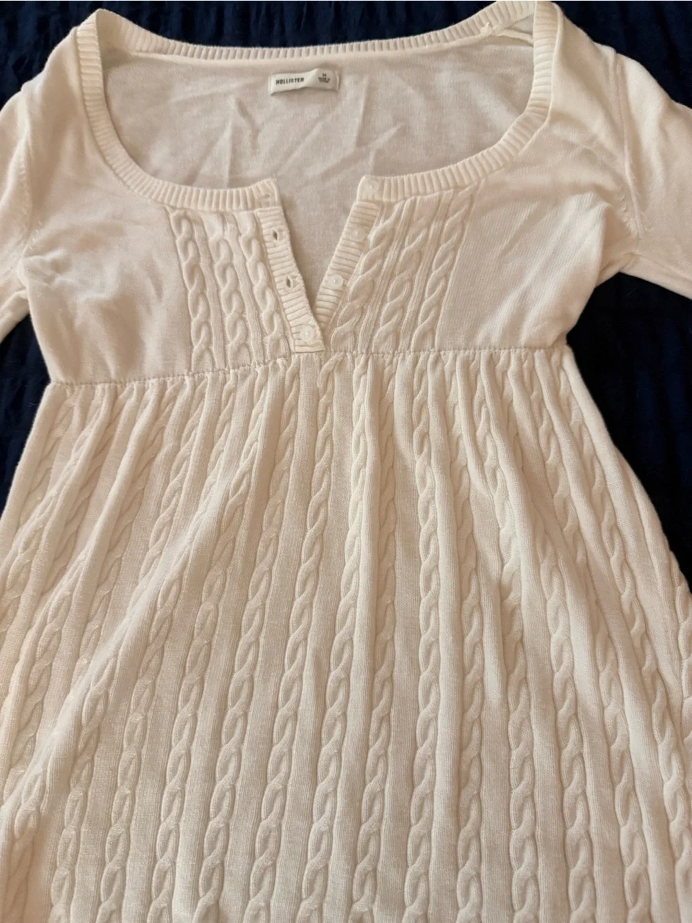 Hollister Cream Cable Knit Cardigan with Button Detail - Picture 5 of 6